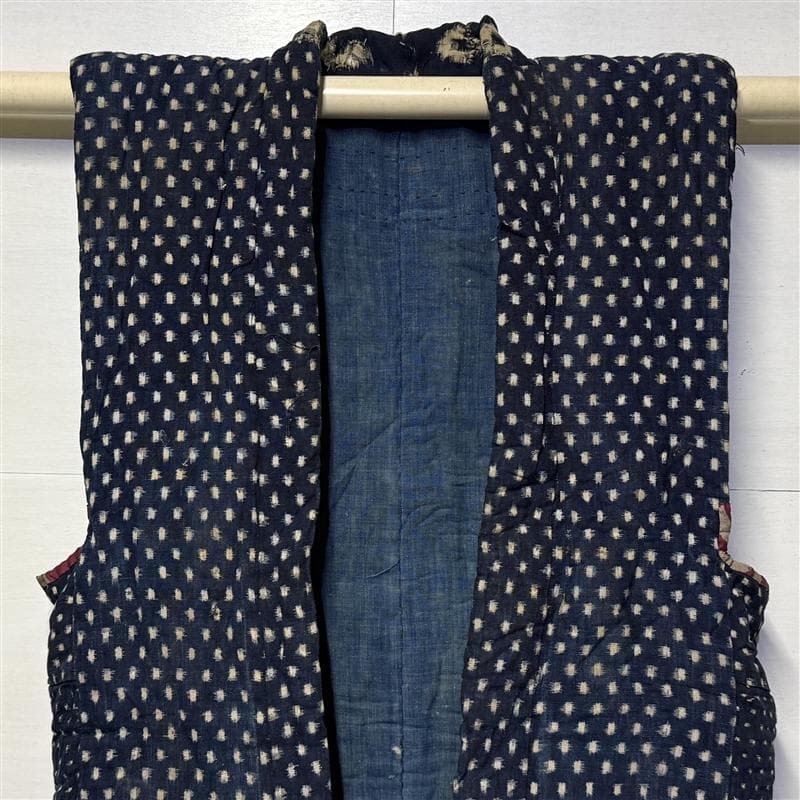 古布 木綿 藍染 刺子 継ぎ接ぎ 襤褸 ① 綿入 チョッキ 雪ん子 boro