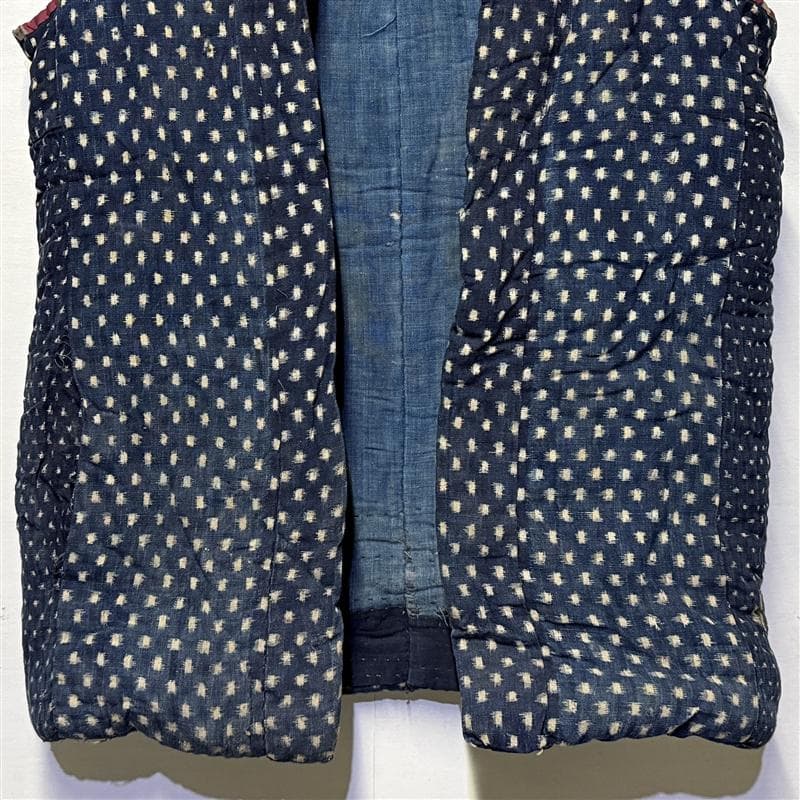 古布 木綿 藍染 刺子 継ぎ接ぎ 襤褸 ① 綿入 チョッキ 雪ん子 boro