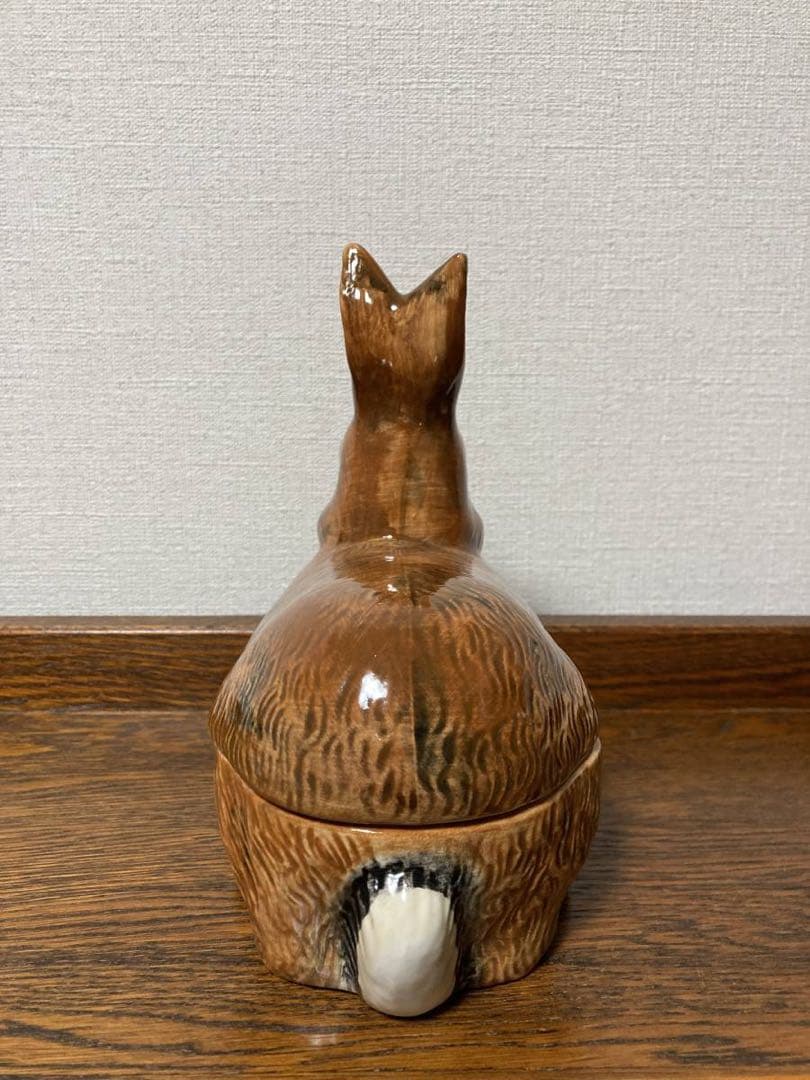 春の感謝セール♪フランス陶器☆うさぎ型テリーヌポット コーガン作 マジョリカ焼き