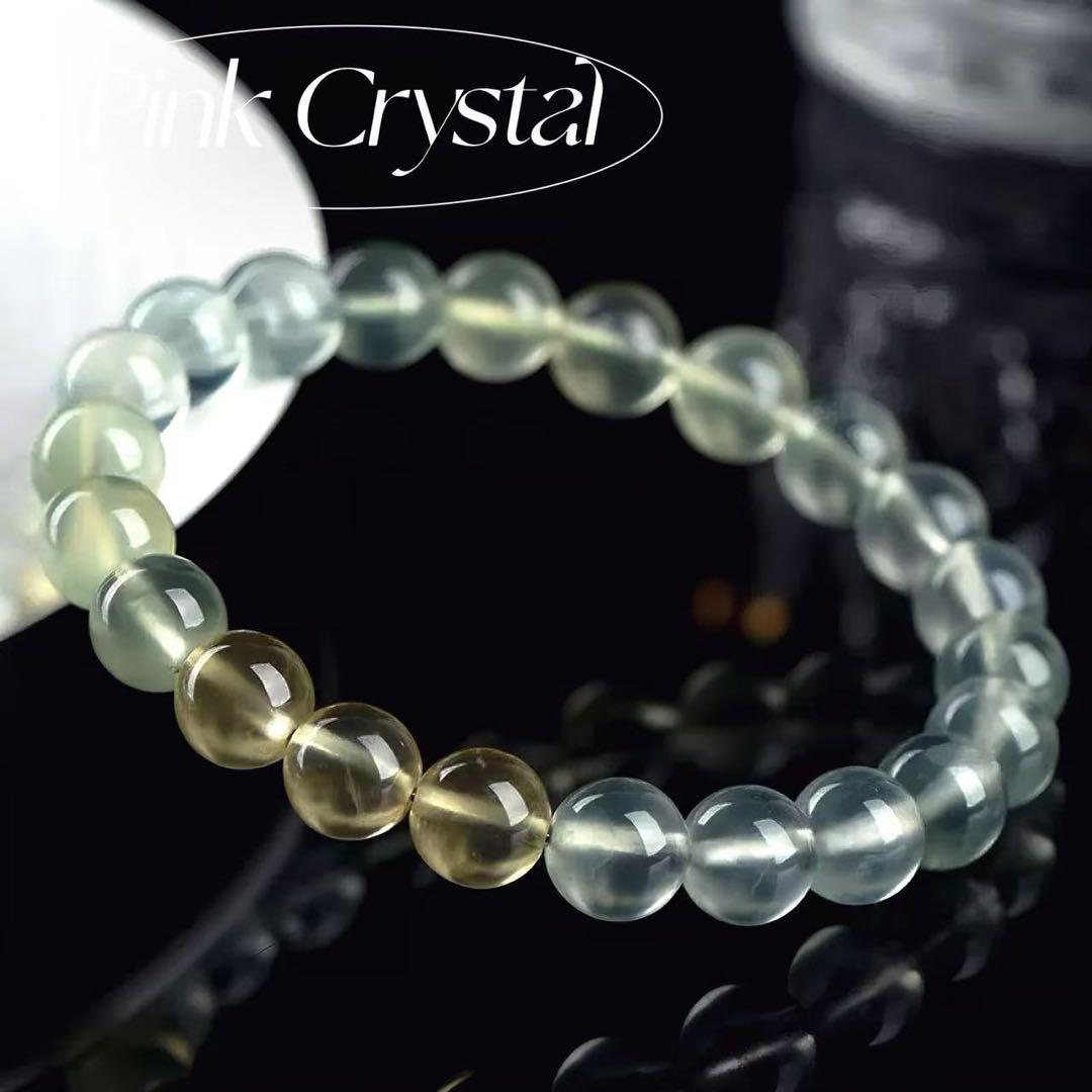 5Aグラデーショングリーンアメトリン風プレナイトブレスレット（11〜12mm）