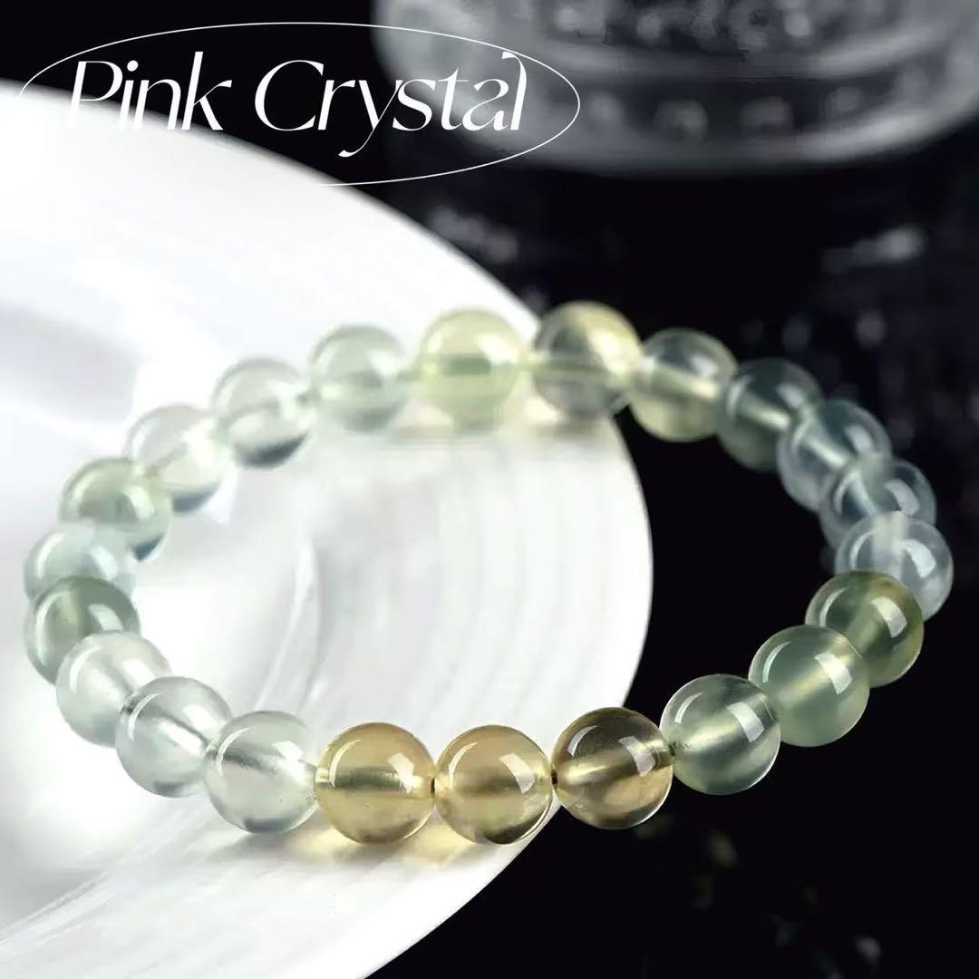 5Aグラデーショングリーンアメトリン風プレナイトブレスレット（11〜12mm）