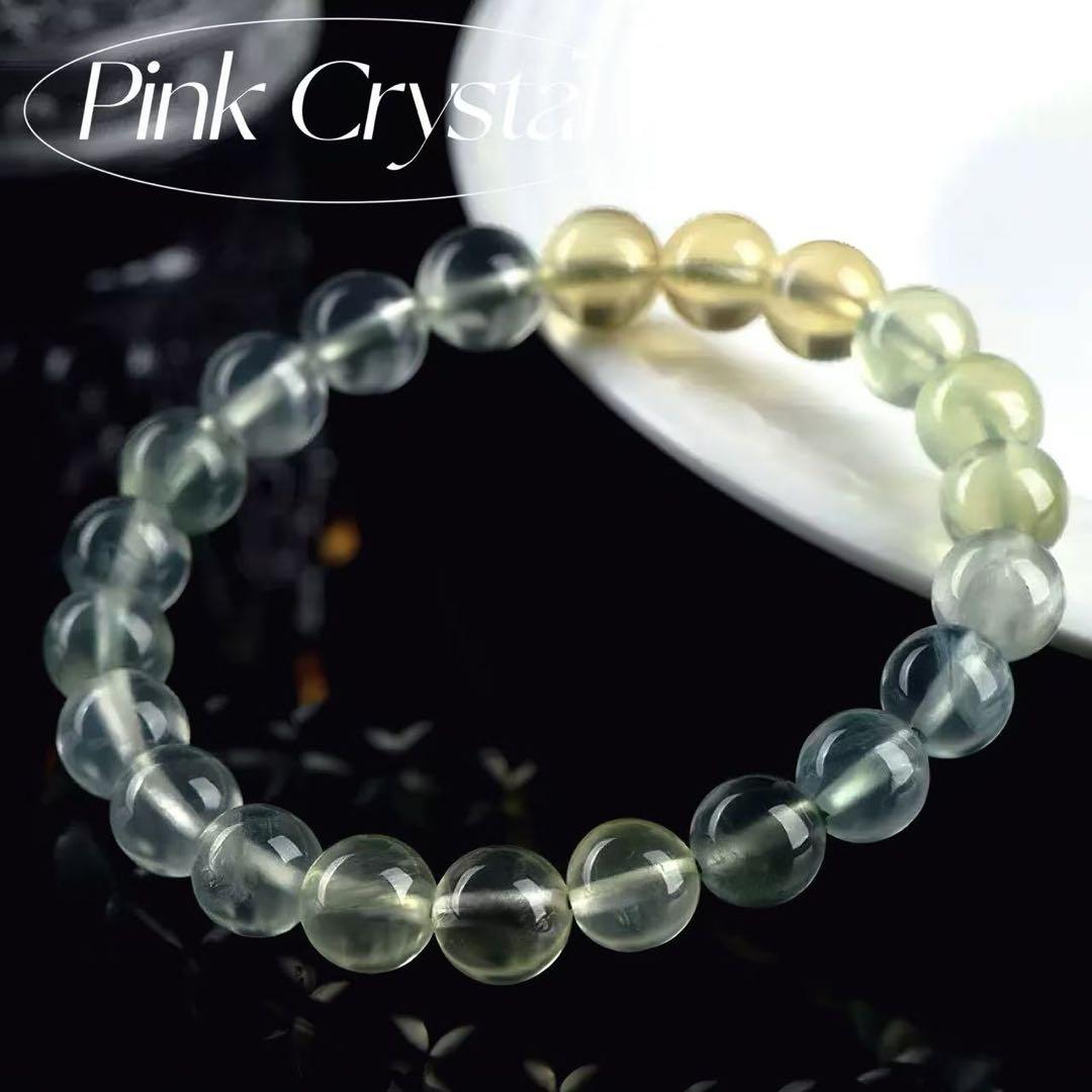 5Aグラデーショングリーンアメトリン風プレナイトブレスレット（11〜12mm）