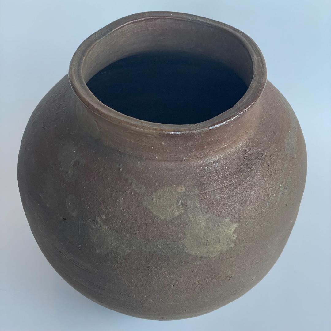 古備前 江戸 焼締 種壺 自然釉 時代 骨董 花器 古壺 種つぼ 古陶 壺 甕