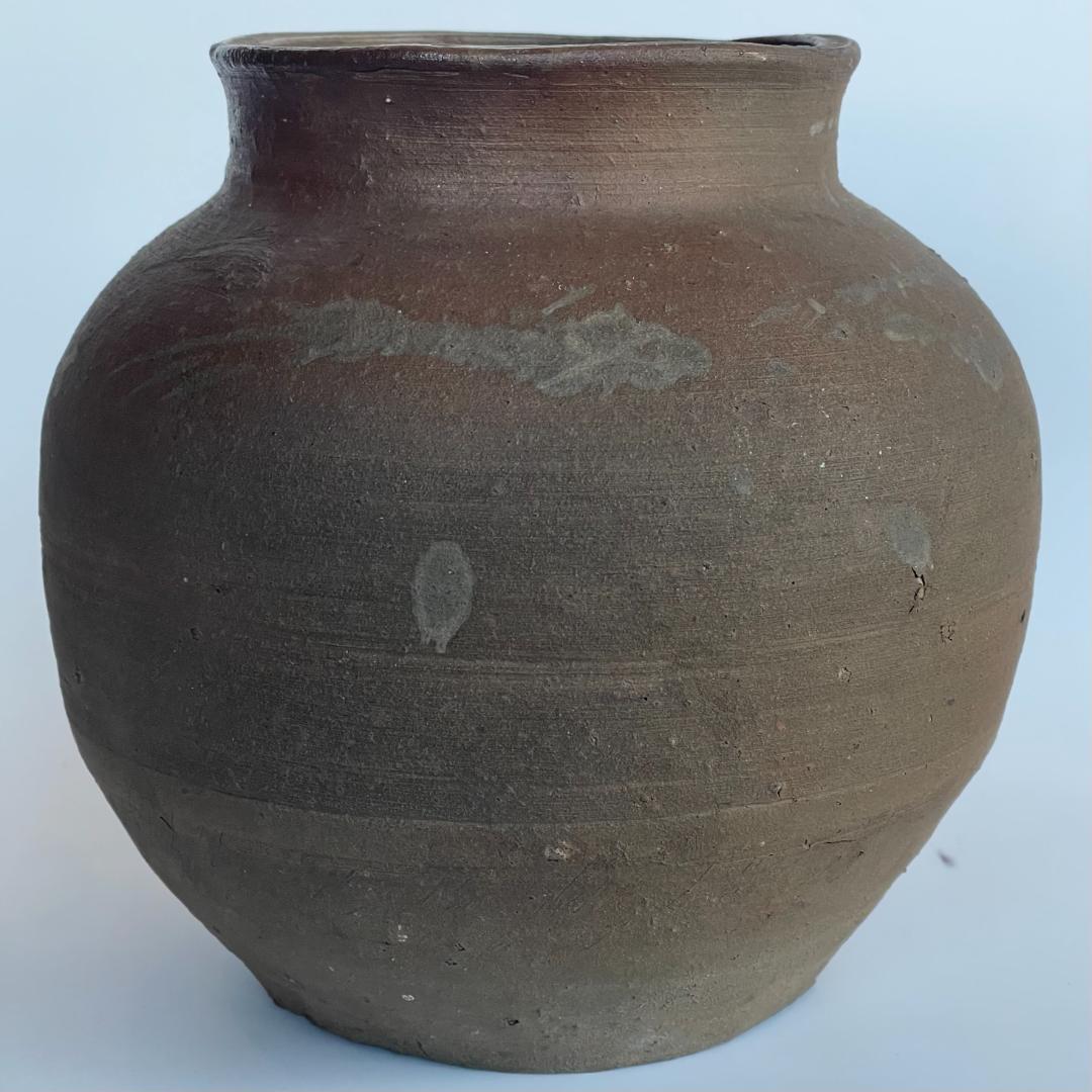 古備前 江戸 焼締 種壺 自然釉 時代 骨董 花器 古壺 種つぼ 古陶 壺 甕