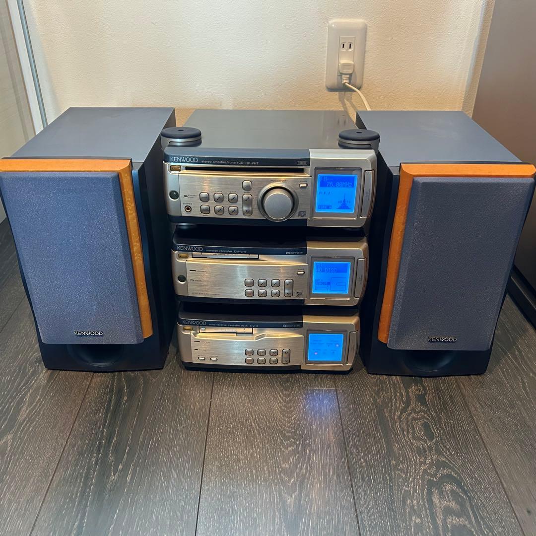 KENWOOD VH7 コンポ一式 CD MD カセット付 通電OK