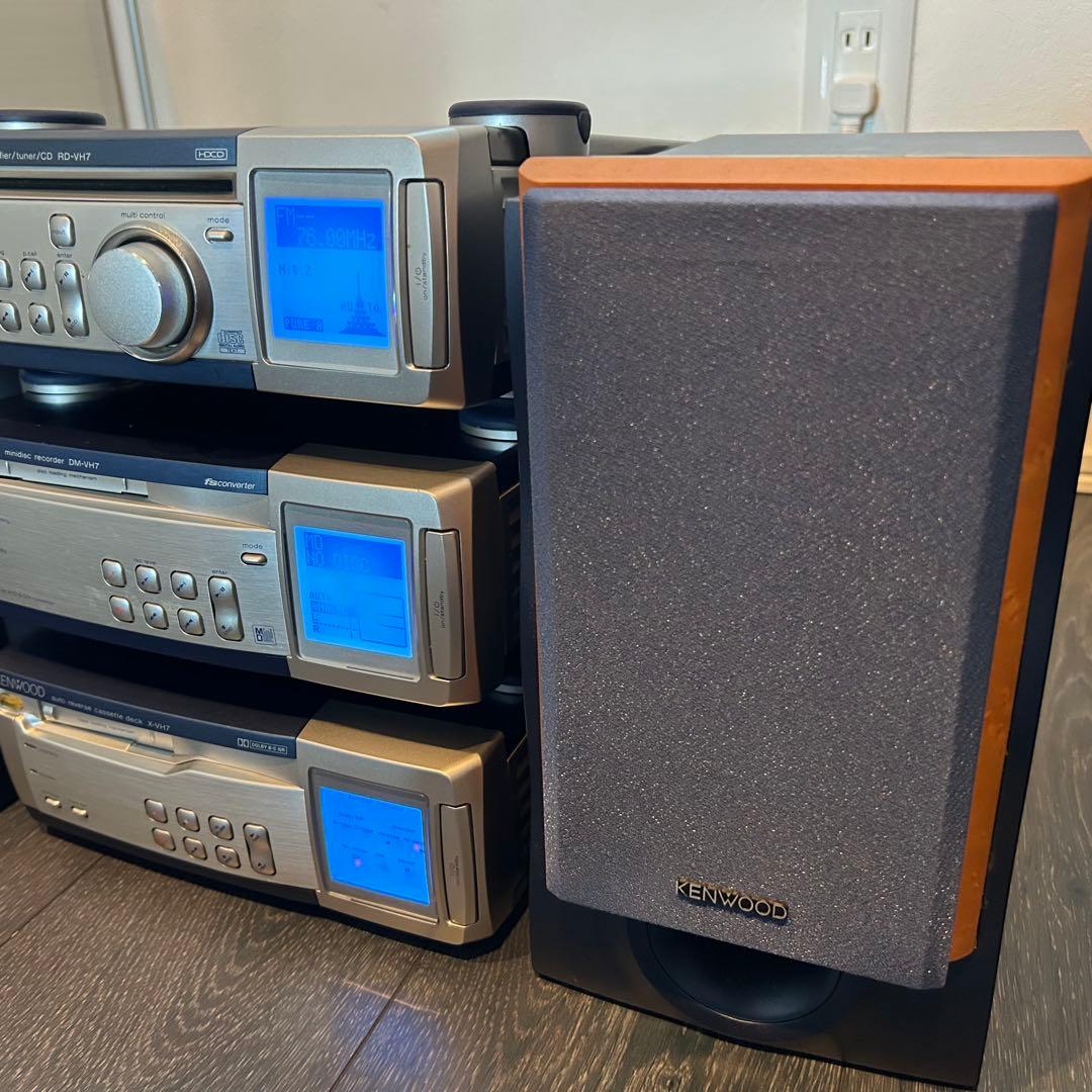 KENWOOD VH7 コンポ一式 CD MD カセット付 通電OK