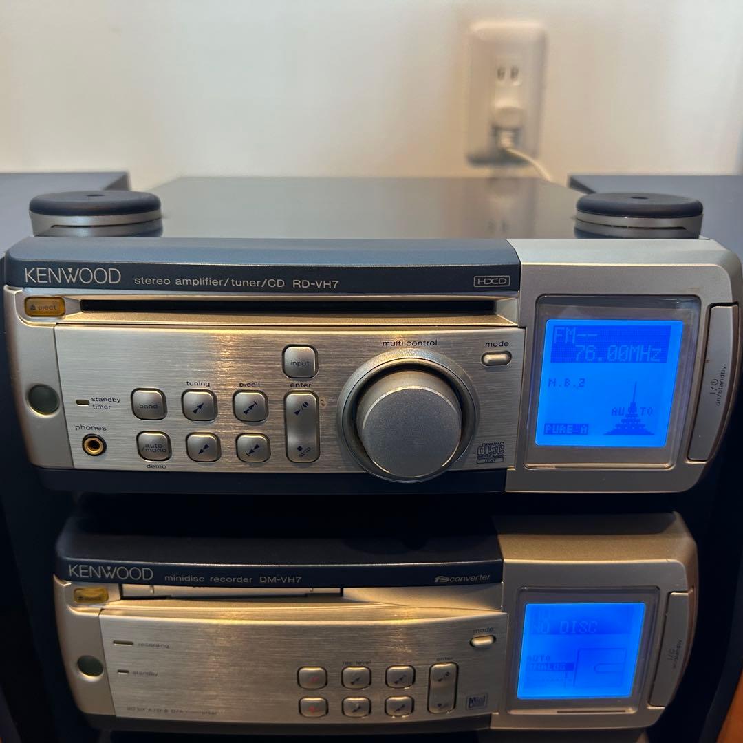 KENWOOD VH7 コンポ一式 CD MD カセット付 通電OK