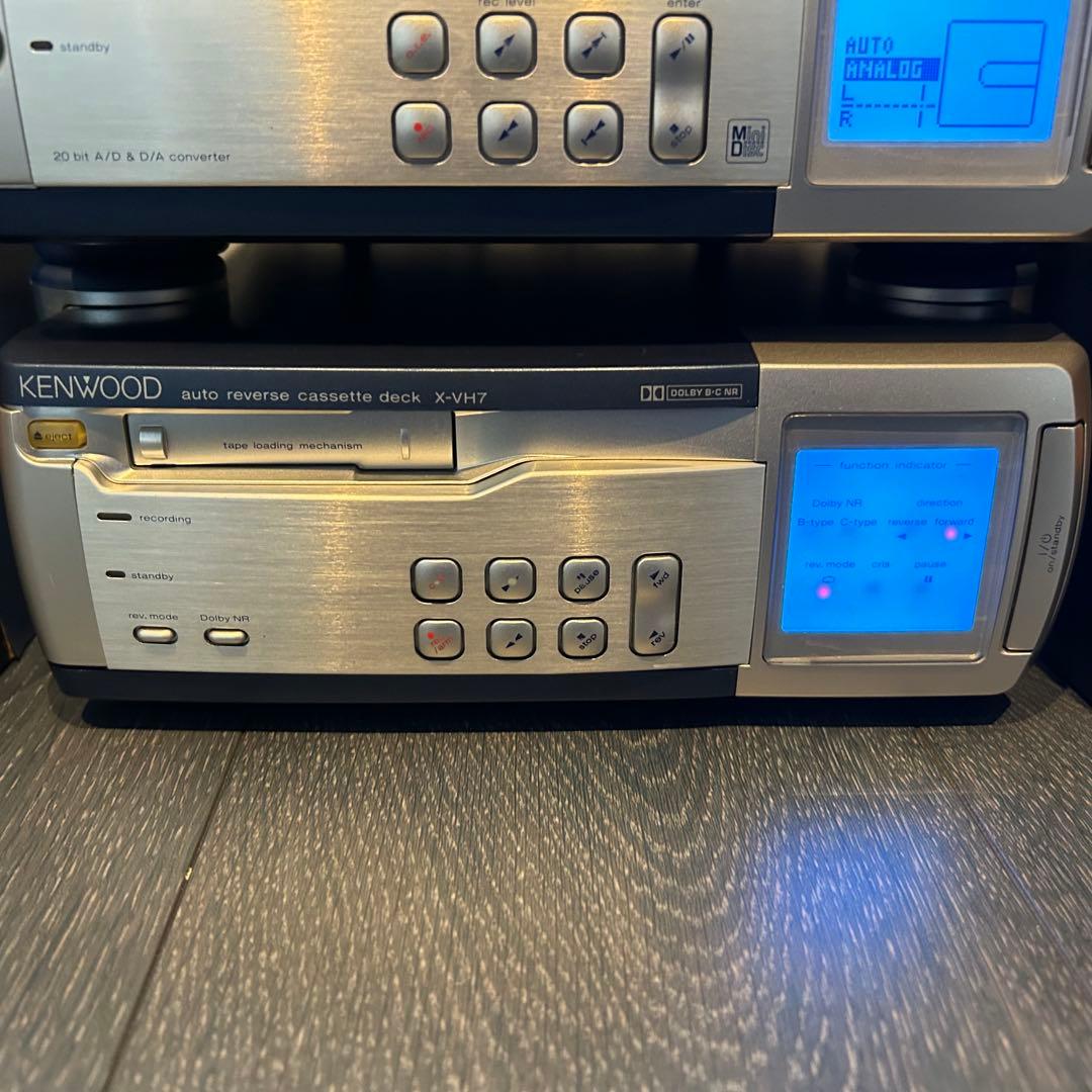 KENWOOD VH7 コンポ一式 CD MD カセット付 通電OK