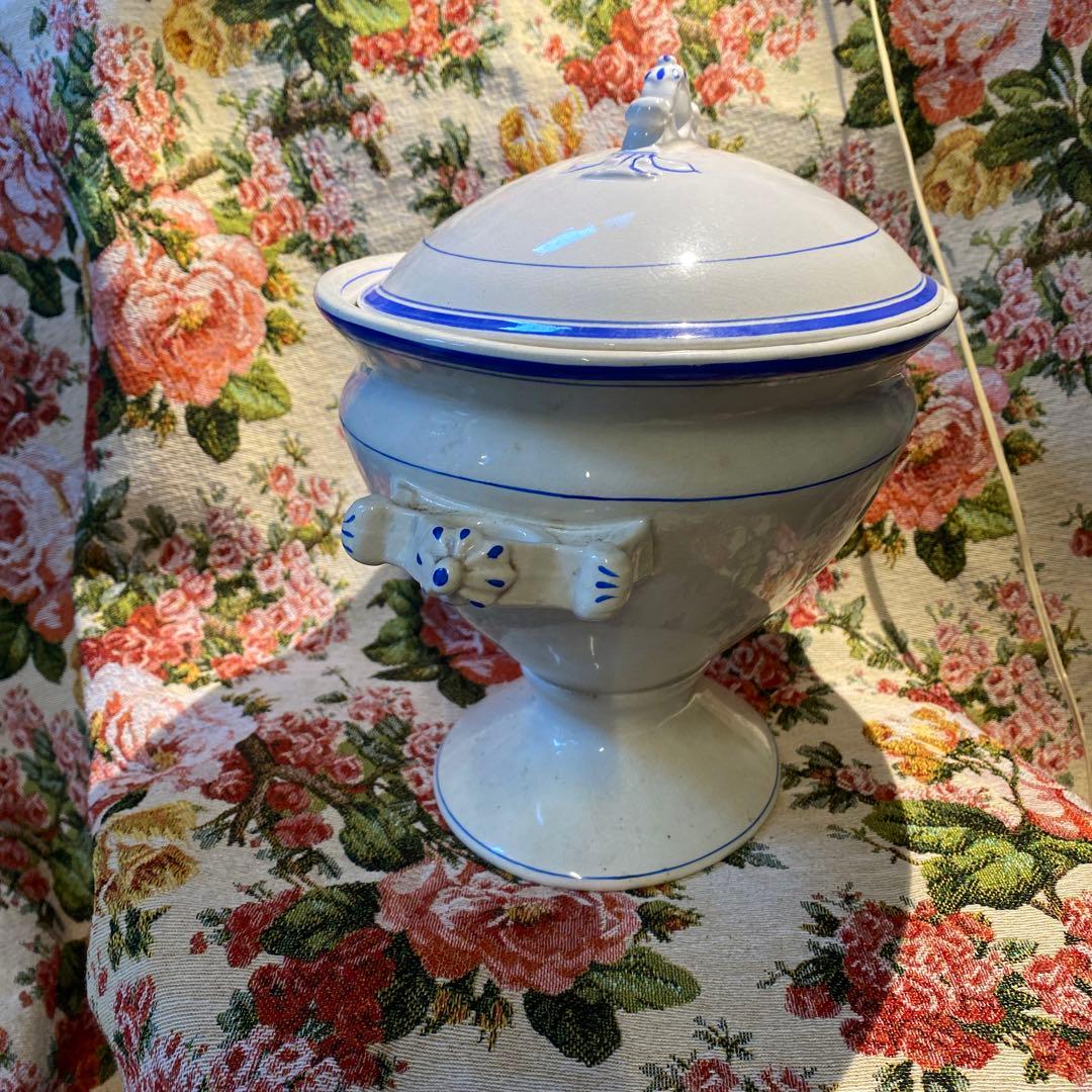 ジョンソンブラザーズ　アンティーク　足付きスープサーバー