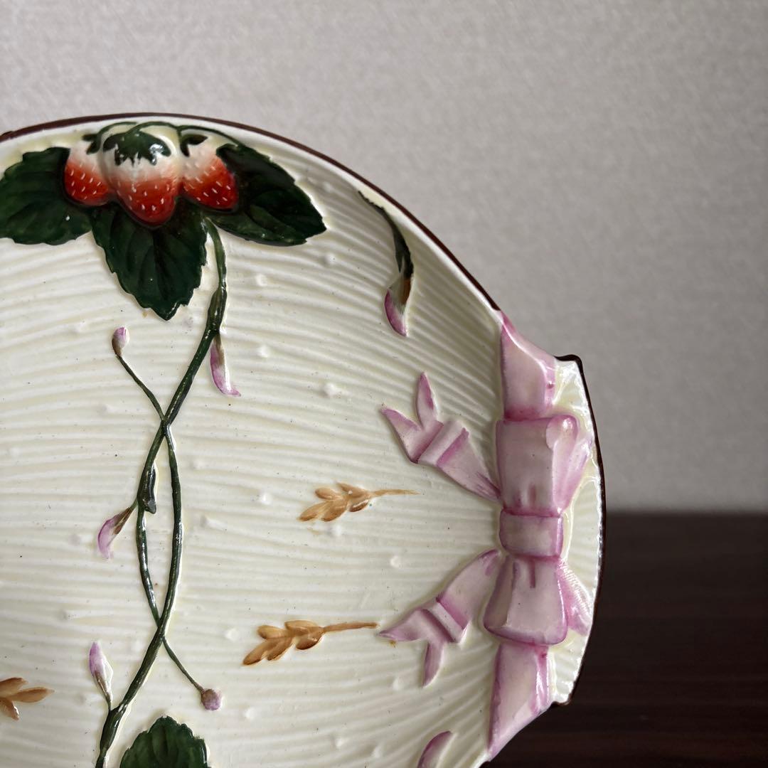 【超希少】ウェッジウッド マジョリカ ストロベリー＆リボン サンデーディッシュ