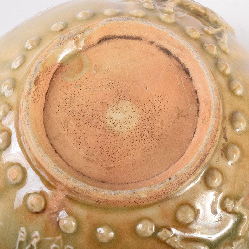 中国　唐　越州窯　青磁　葵花形貼花　茶碗　輪花碗　時代箱　V　R7780