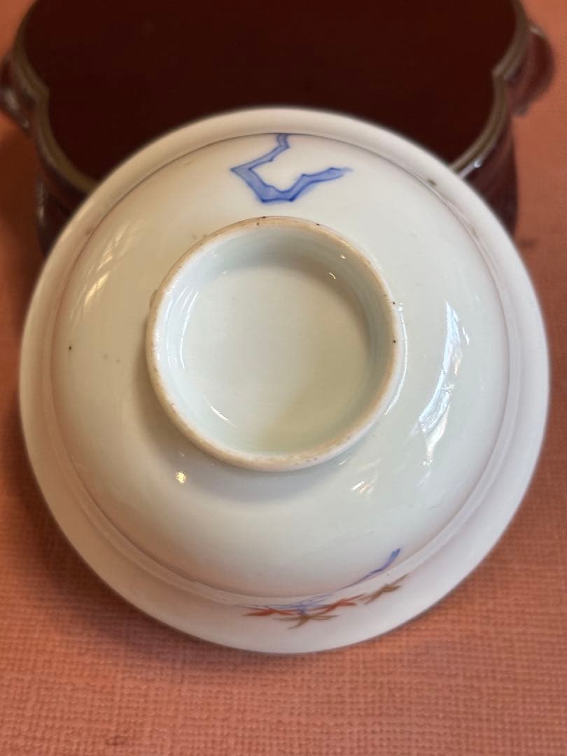 古伊万里柿右衛門様式色絵楓文向付五客揃　完品　検そば猪口