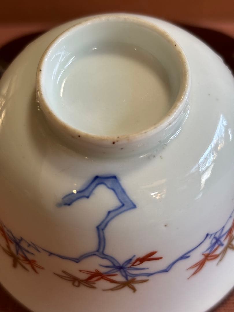 古伊万里柿右衛門様式色絵楓文向付五客揃　完品　検そば猪口