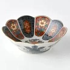 新品 林九郎窯 十方割花地紋小鉢 金彩輪花鉢 古伊万里 波佐見焼 3客