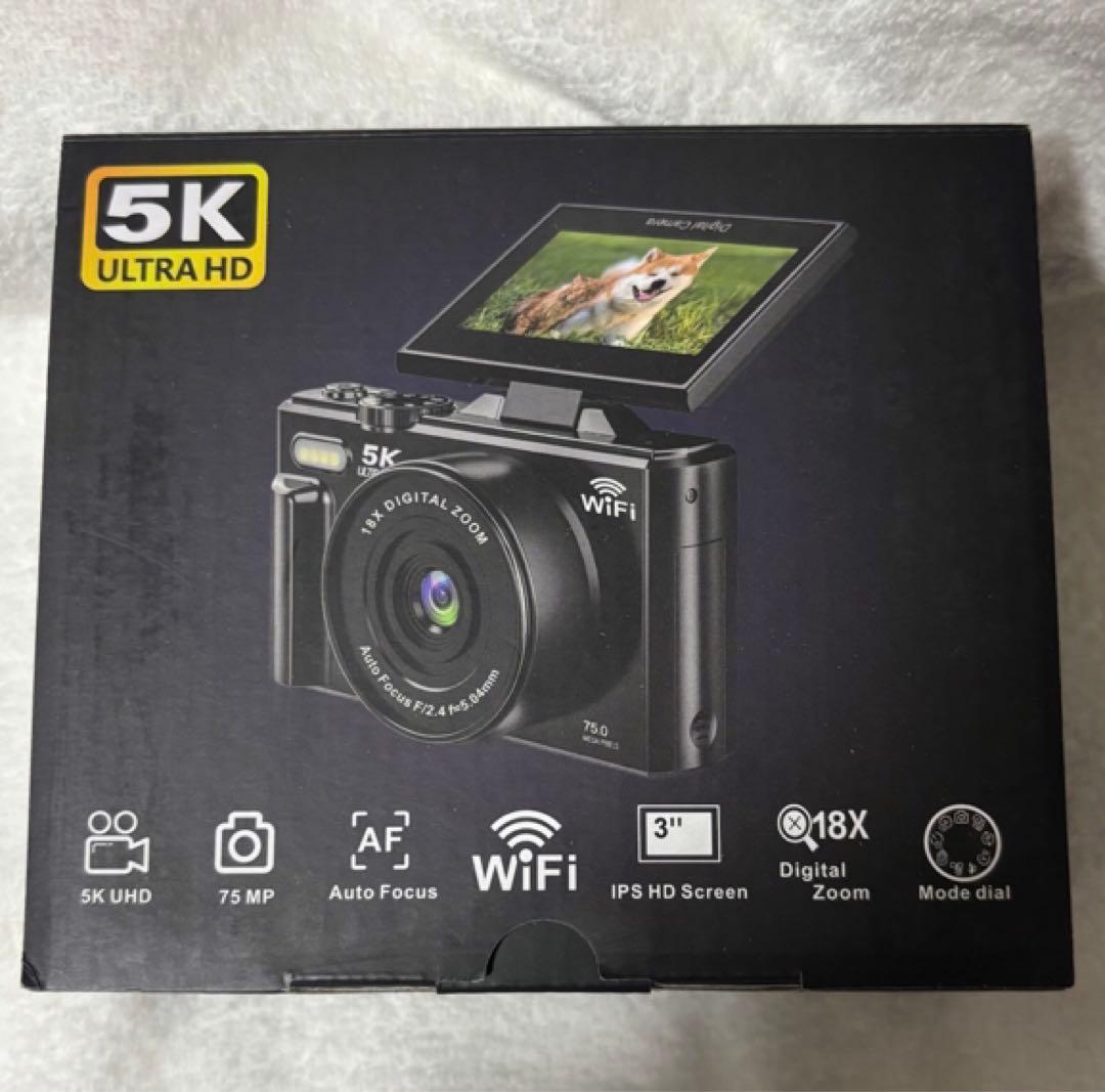 ❣️デジタルカメラ❣️5K録画 デジカメ 7500万画素 Wi-Fi機能