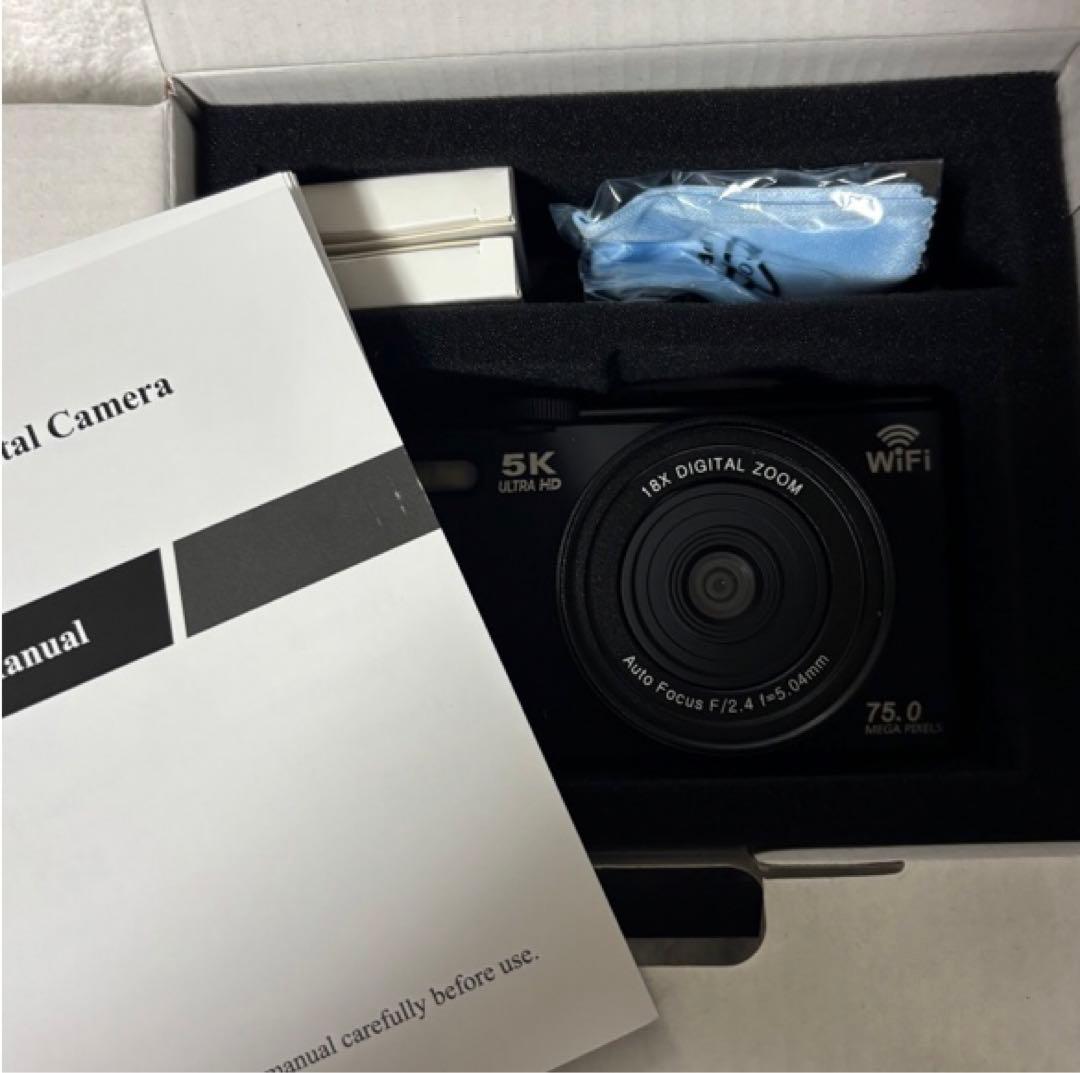 ❣️デジタルカメラ❣️5K録画 デジカメ 7500万画素 Wi-Fi機能
