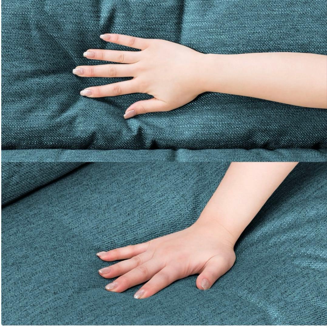 【美品・送料込】ニトリ 3人掛け 布張りソファ　グレイッシュグリーン