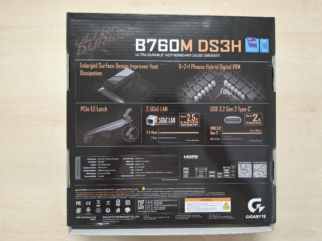 新品未使用 GIGABYTE B760M DS3H マザーボード
