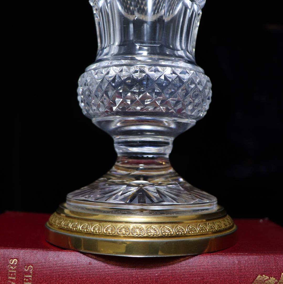 オールド・バカラ 1890年頃 メディシス型 大型金装飾花瓶 ダイヤモンドカット