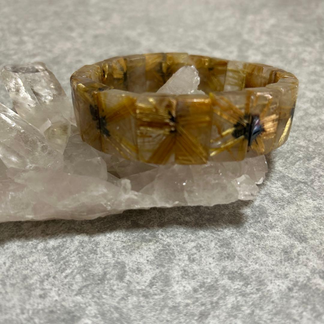 太陽放射タイチンルチル　ルチル　バングル みっちりルチル