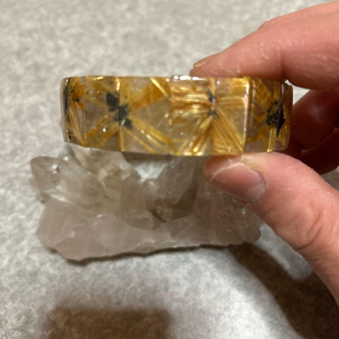 太陽放射タイチンルチル　ルチル　バングル みっちりルチル