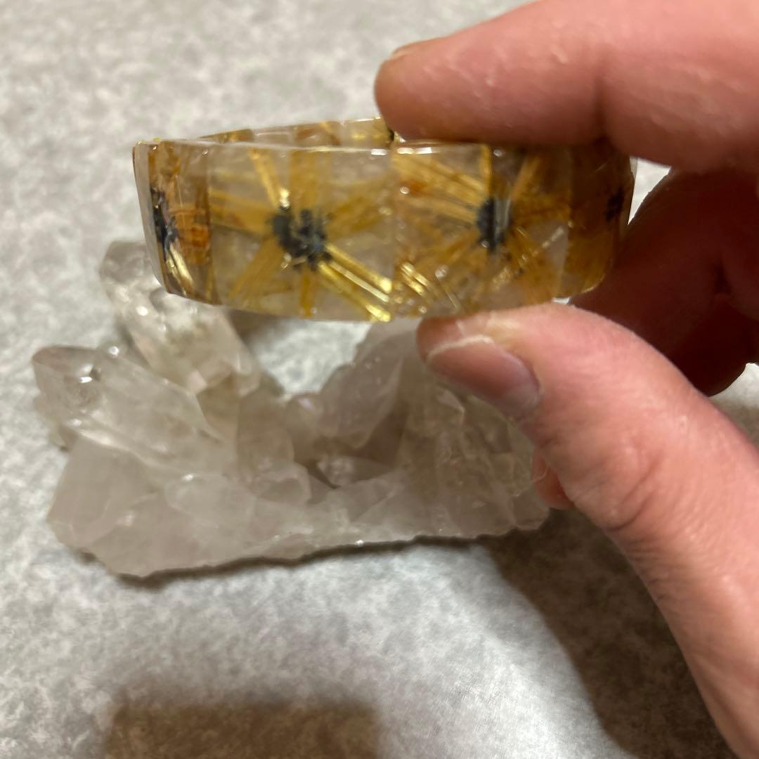 太陽放射タイチンルチル　ルチル　バングル みっちりルチル