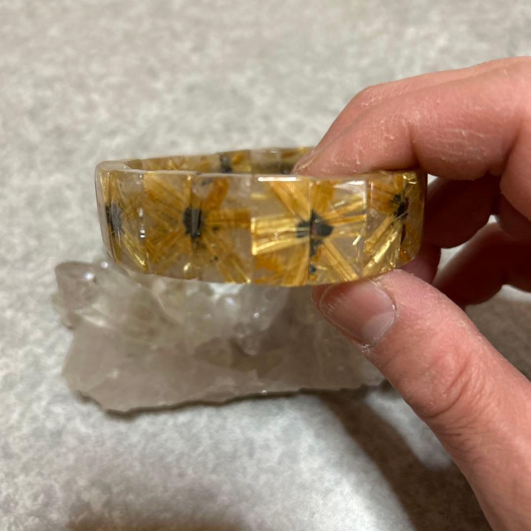 太陽放射タイチンルチル　ルチル　バングル みっちりルチル