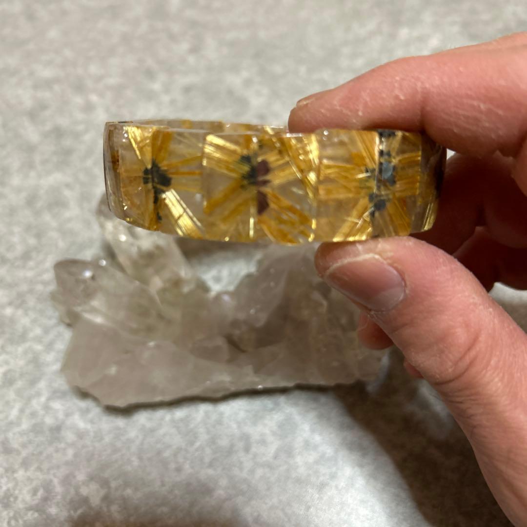 太陽放射タイチンルチル　ルチル　バングル みっちりルチル