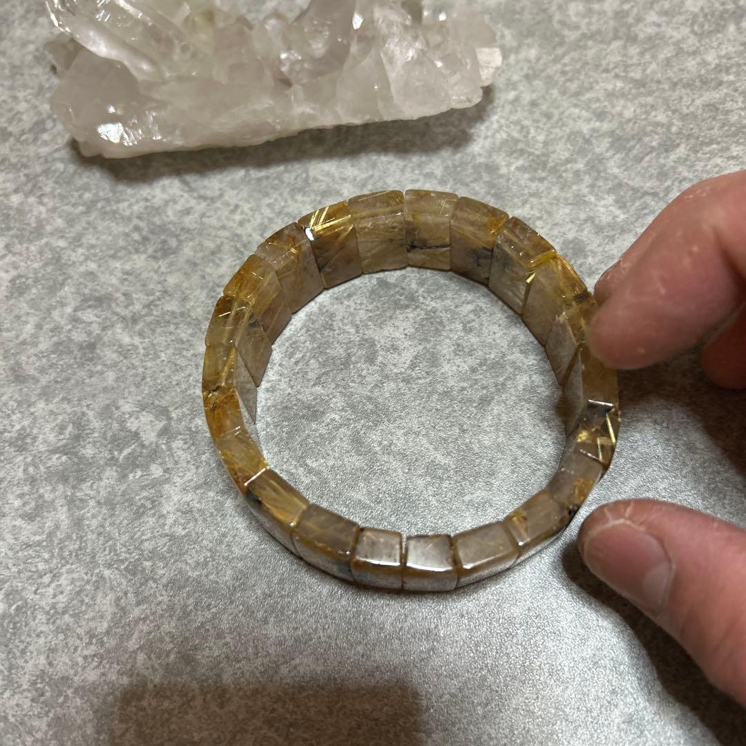 太陽放射タイチンルチル　ルチル　バングル みっちりルチル