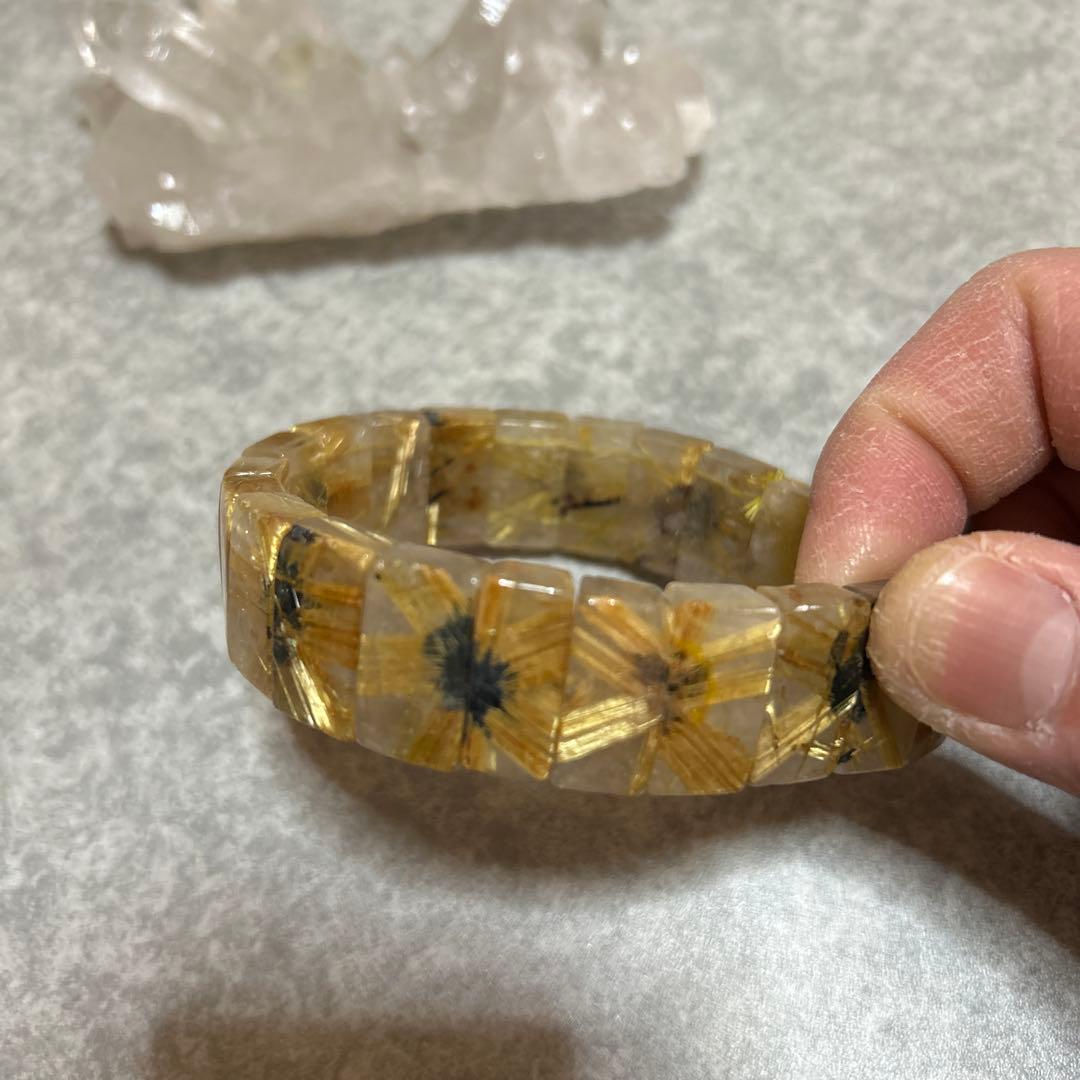 太陽放射タイチンルチル　ルチル　バングル みっちりルチル