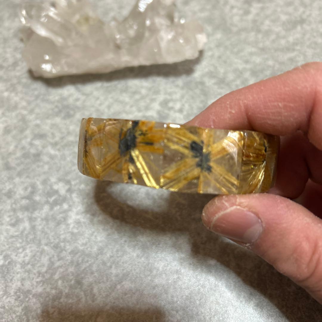 太陽放射タイチンルチル　ルチル　バングル みっちりルチル