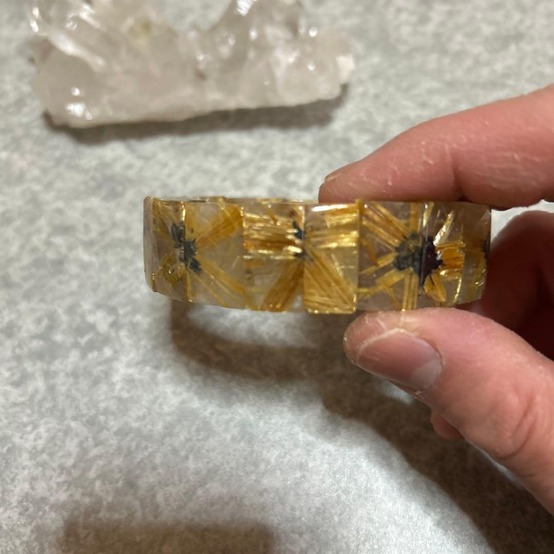 太陽放射タイチンルチル　ルチル　バングル みっちりルチル