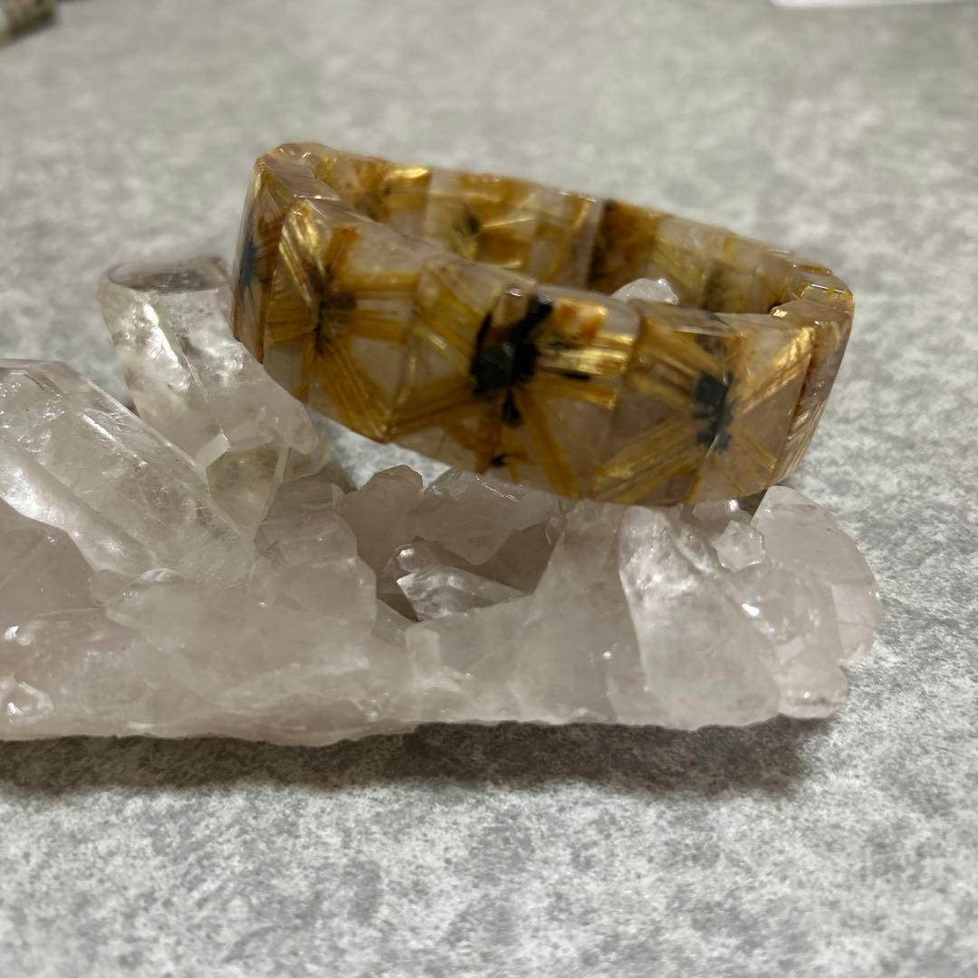 太陽放射タイチンルチル　ルチル　バングル みっちりルチル