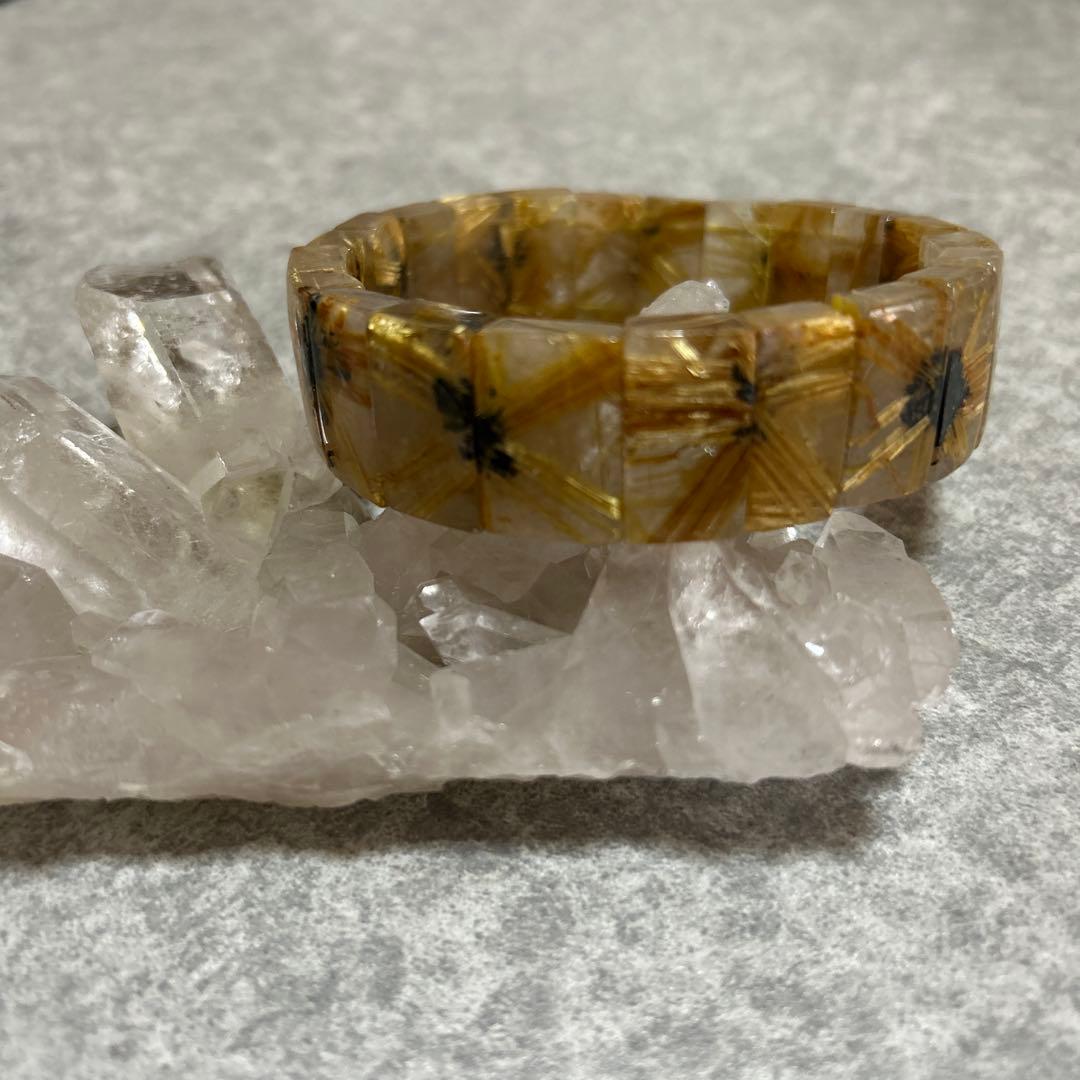 太陽放射タイチンルチル　ルチル　バングル みっちりルチル