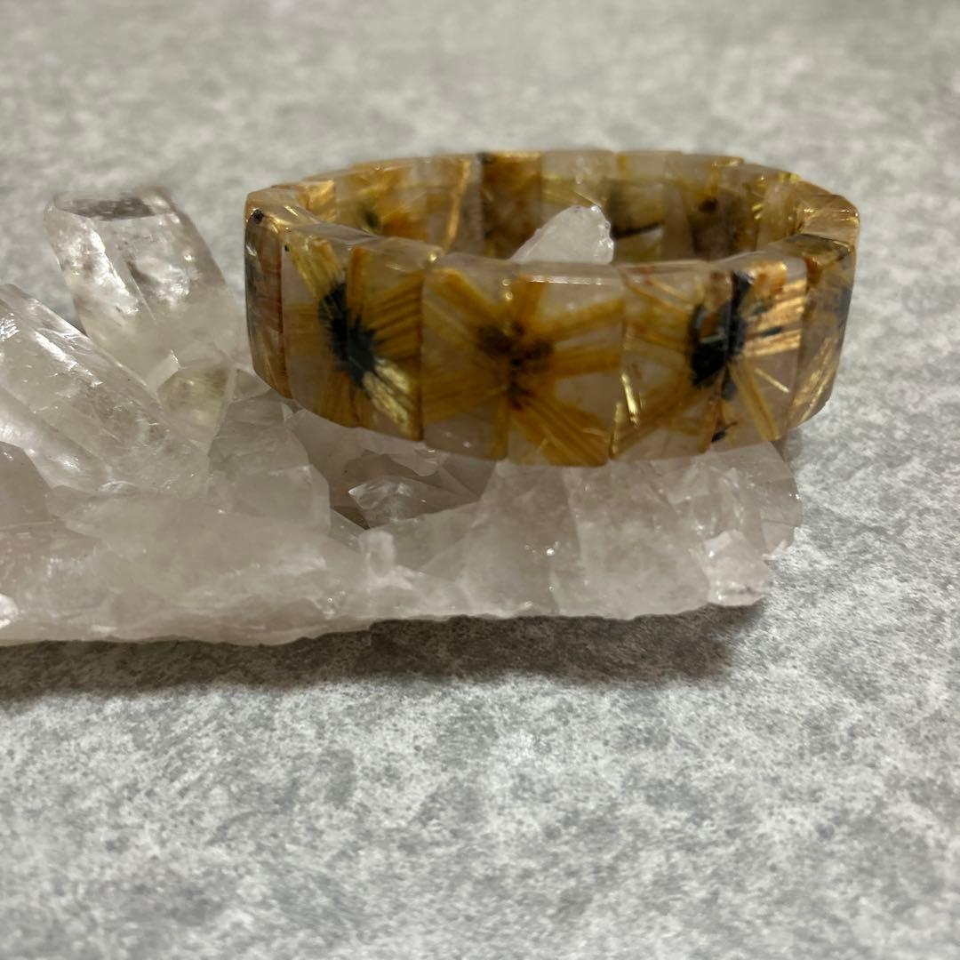 太陽放射タイチンルチル　ルチル　バングル みっちりルチル