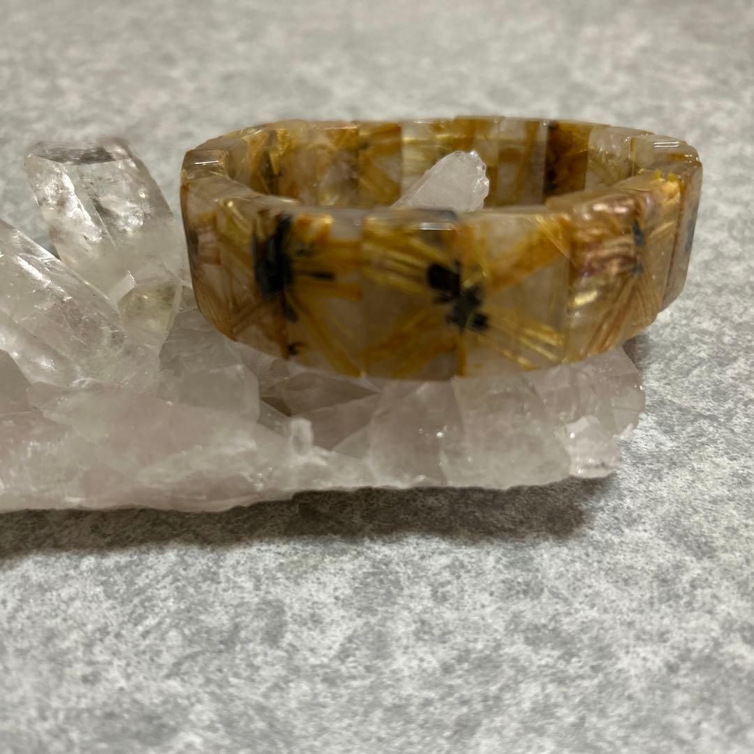 太陽放射タイチンルチル　ルチル　バングル みっちりルチル