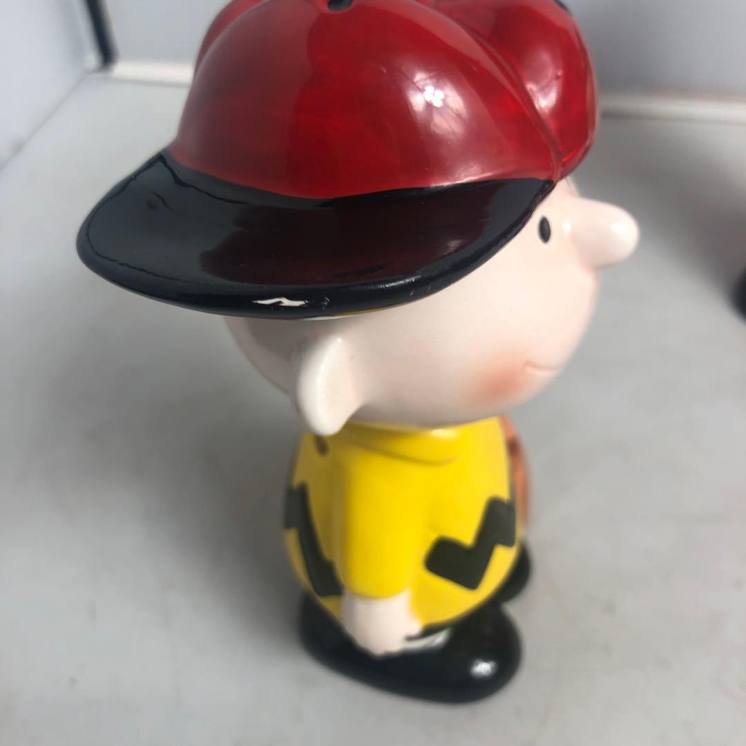 Snoopyスヌーピールーシー　チャーリーブラウン 貯金箱陶器製インテリアレトロ