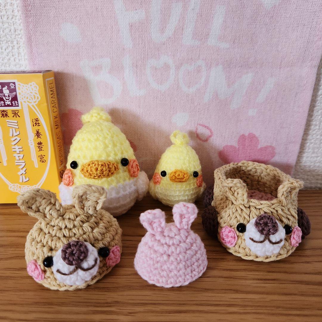 のんたん♡様ご確認用 ！いちごの帽子をかぶったオカメインコのリース 他1点