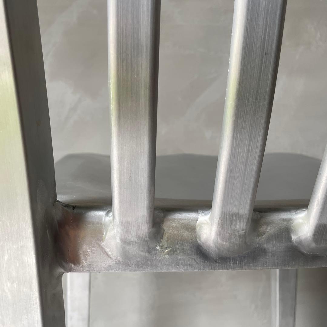 ネイビーチェア　アルミ製　ハイチェア　ハイスツール　シルバー　軽量