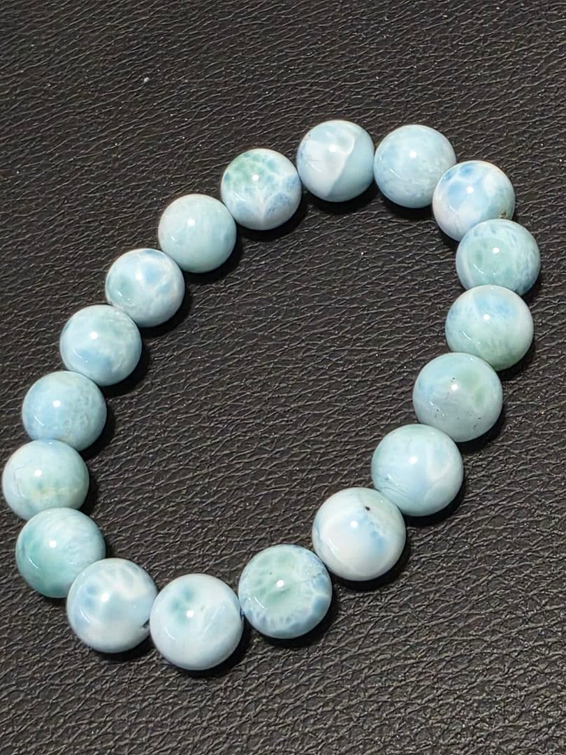 10.7㎜ ドミニカ共和国産ラリマーブレスレット　ブルーペクトライト