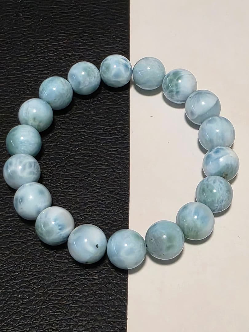 10.7㎜ ドミニカ共和国産ラリマーブレスレット　ブルーペクトライト