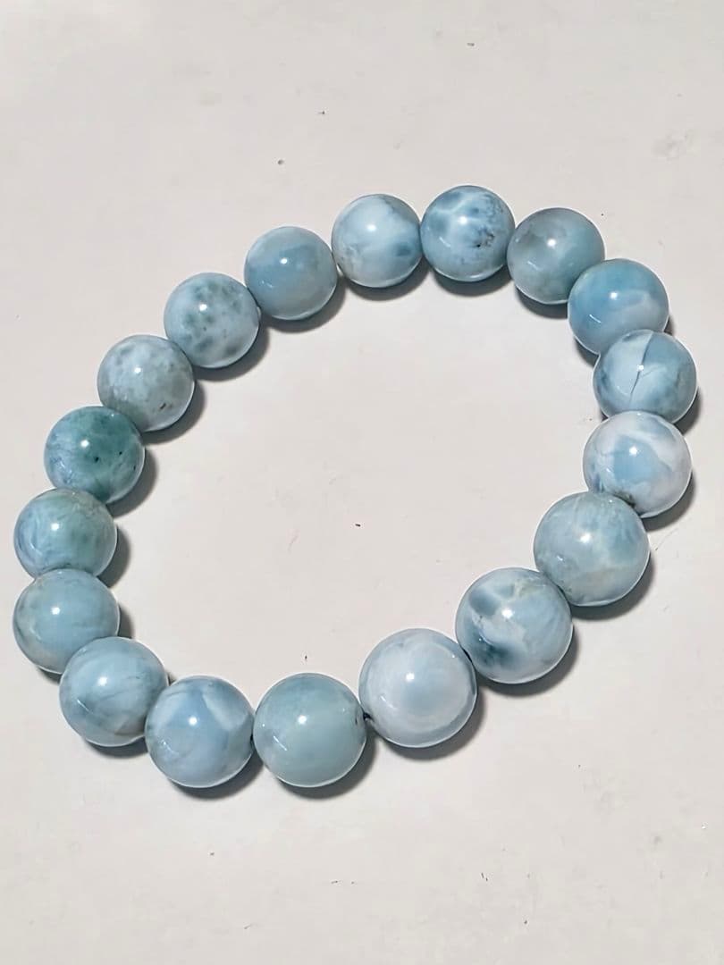 10.7㎜ ドミニカ共和国産ラリマーブレスレット　ブルーペクトライト