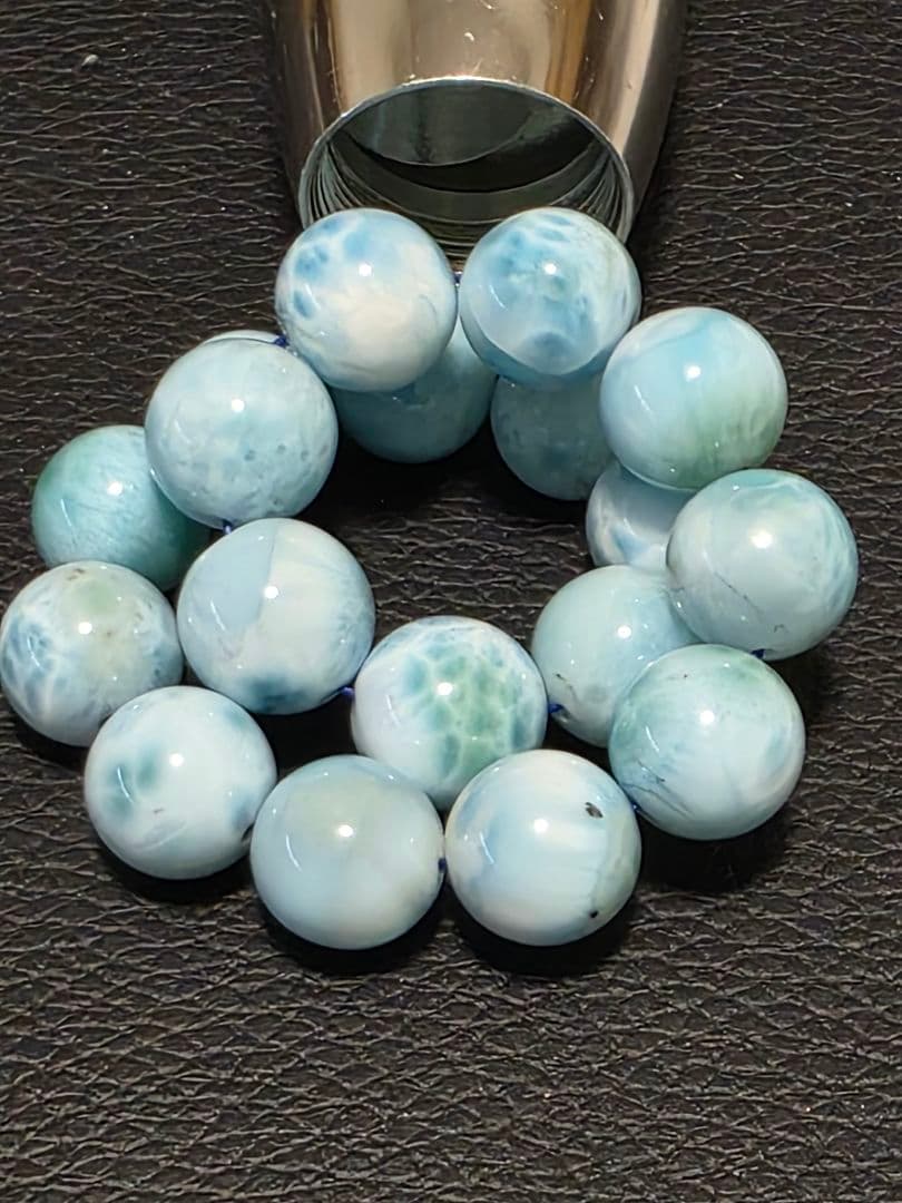 10.7㎜ ドミニカ共和国産ラリマーブレスレット　ブルーペクトライト