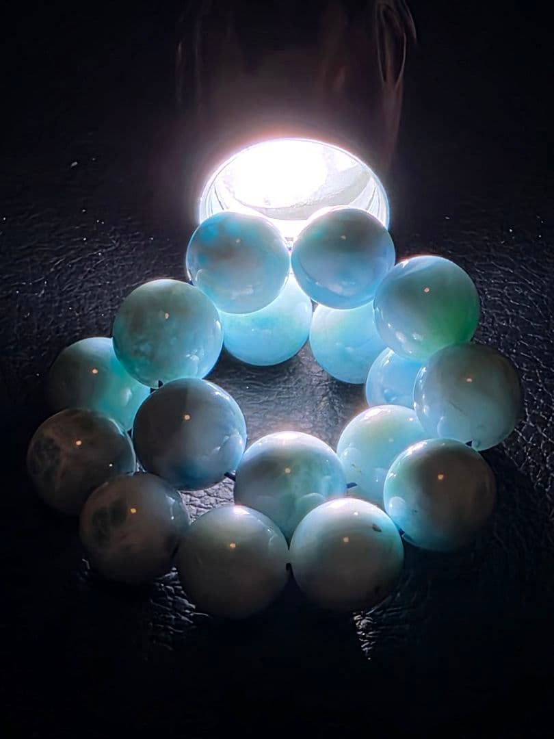 10.7㎜ ドミニカ共和国産ラリマーブレスレット　ブルーペクトライト