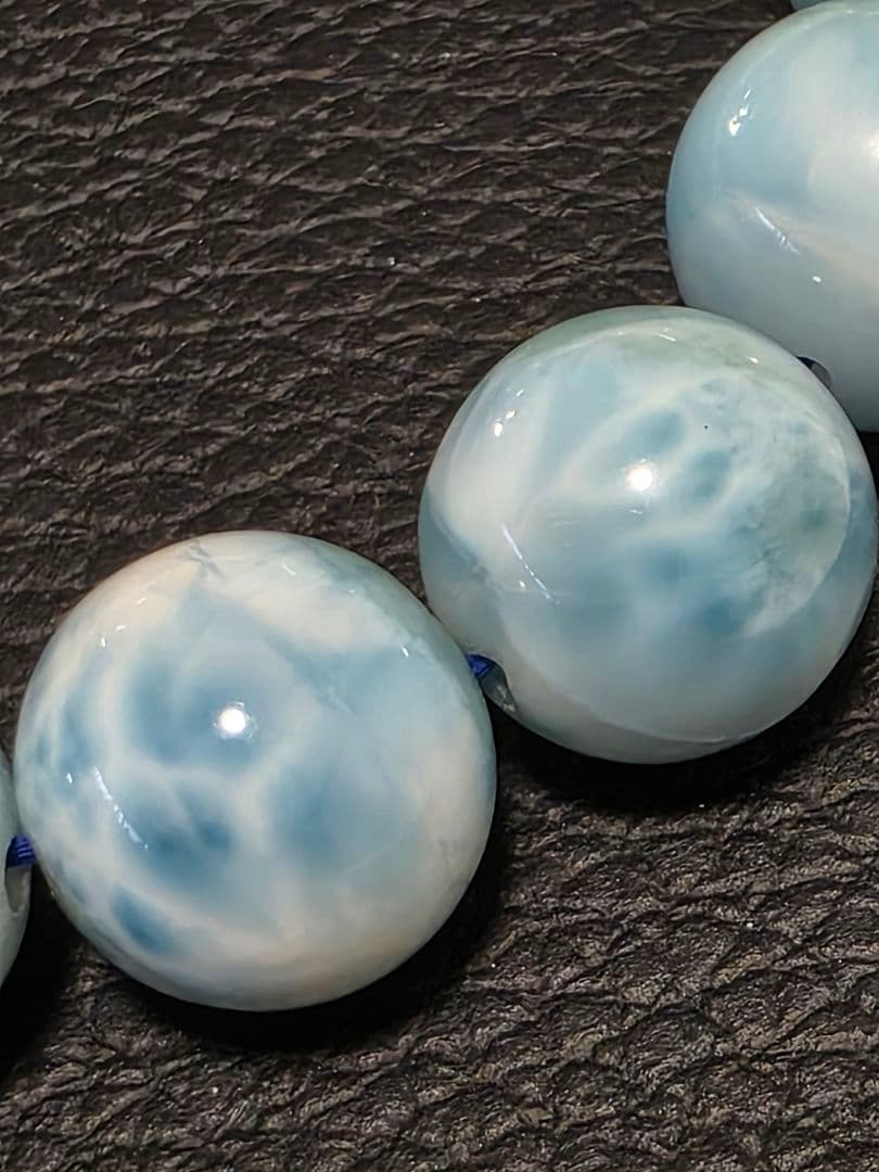 10.7㎜ ドミニカ共和国産ラリマーブレスレット　ブルーペクトライト