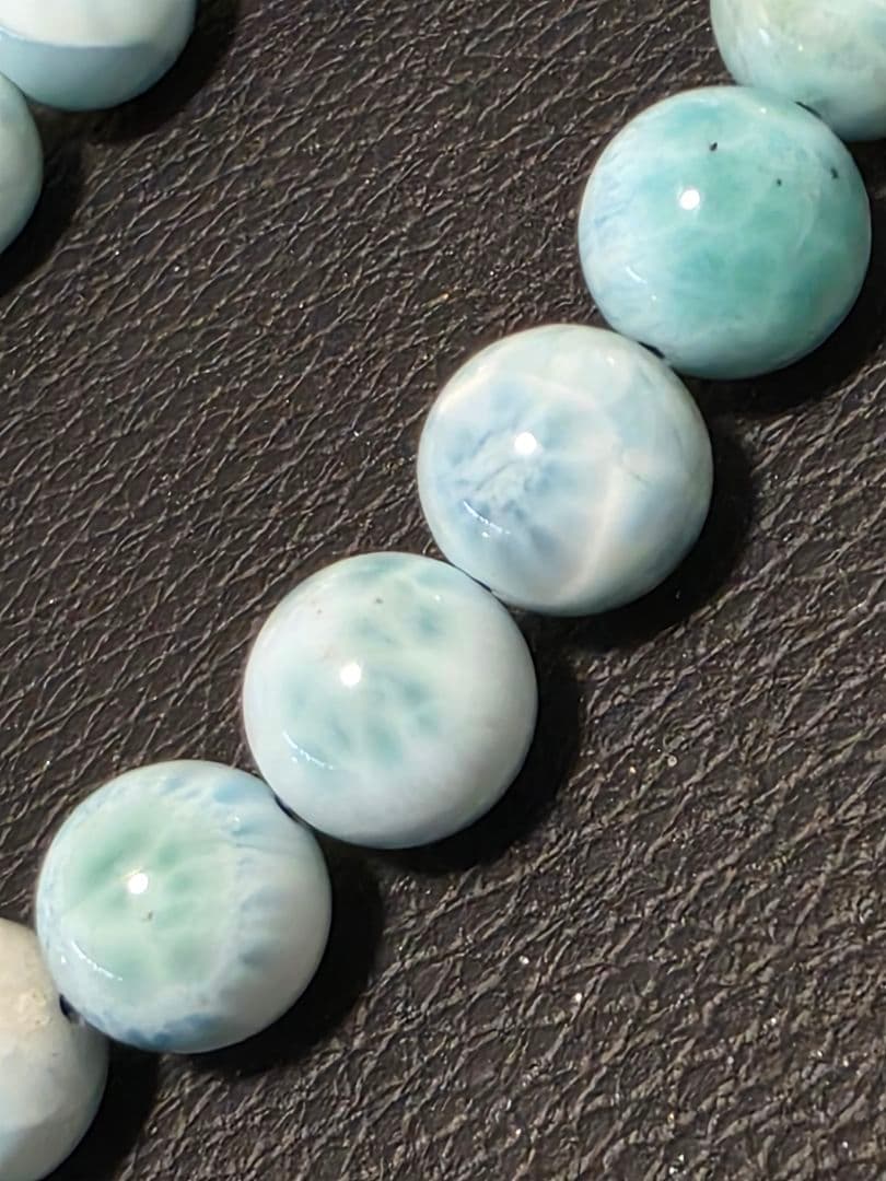 10.7㎜ ドミニカ共和国産ラリマーブレスレット　ブルーペクトライト