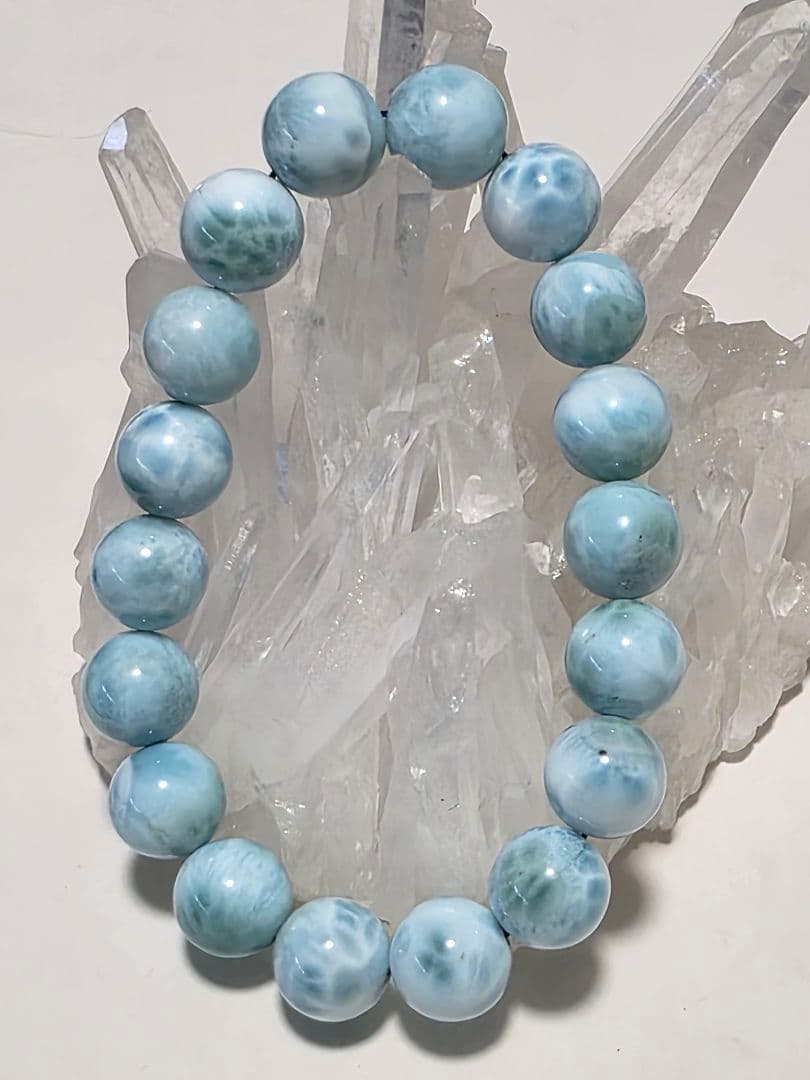 10.7㎜ ドミニカ共和国産ラリマーブレスレット　ブルーペクトライト