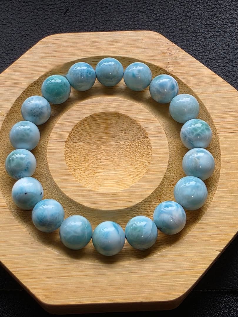 10.7㎜ ドミニカ共和国産ラリマーブレスレット　ブルーペクトライト