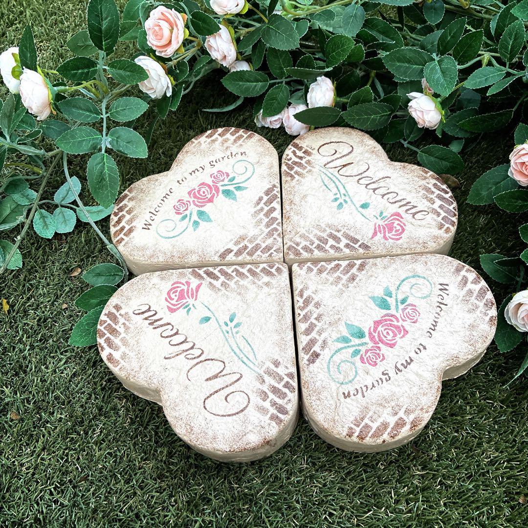 ★ ローズ@★ハートのステップストーン4個★マカロンに乗ったクマちゃん★