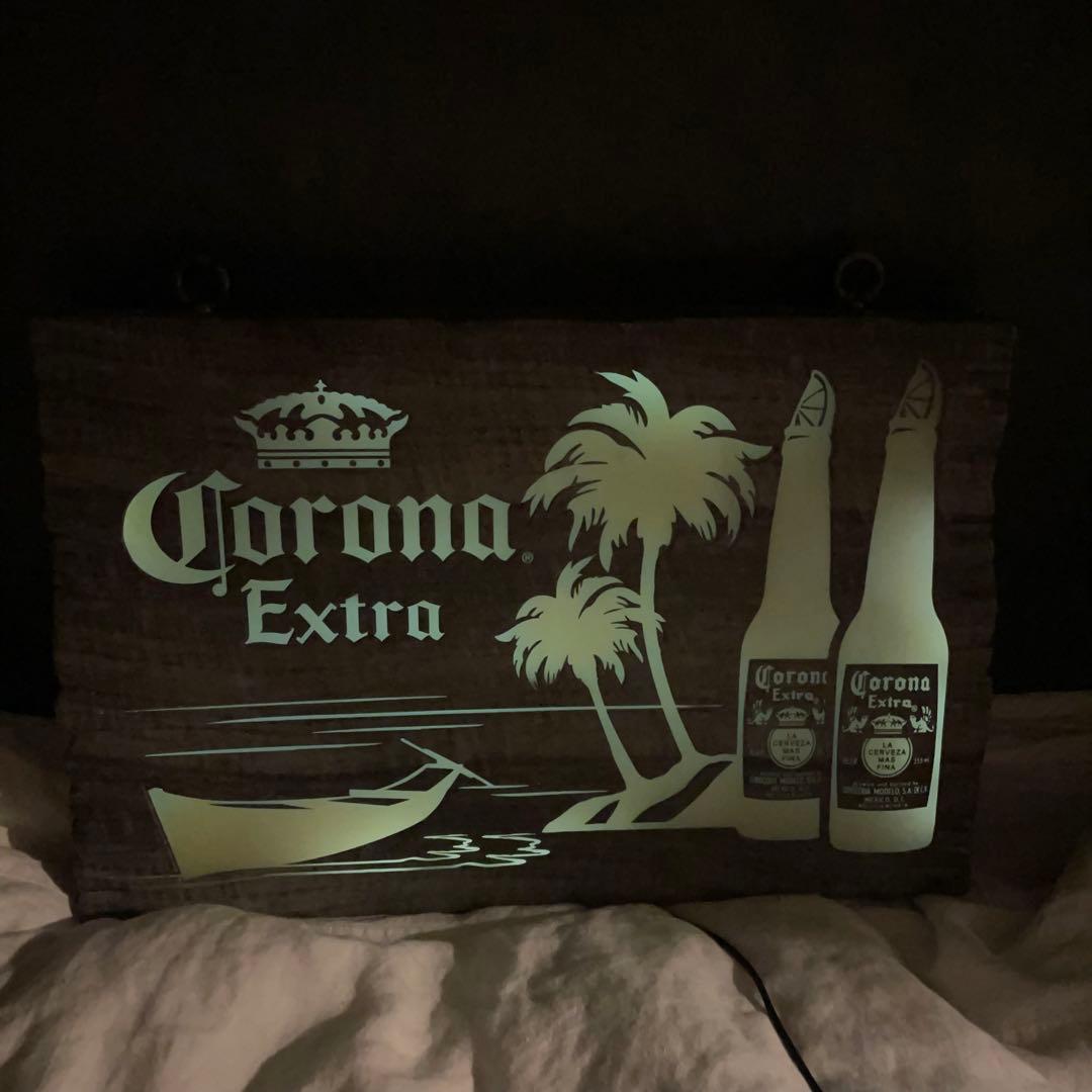 CORONA BEER コロナビール ウッド調 LEDサイン バーライト 看板